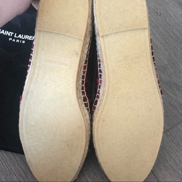 NEW‼️ SAINT LAURENT Red Suede Leopard Espadrilles - Picture 4 of 5